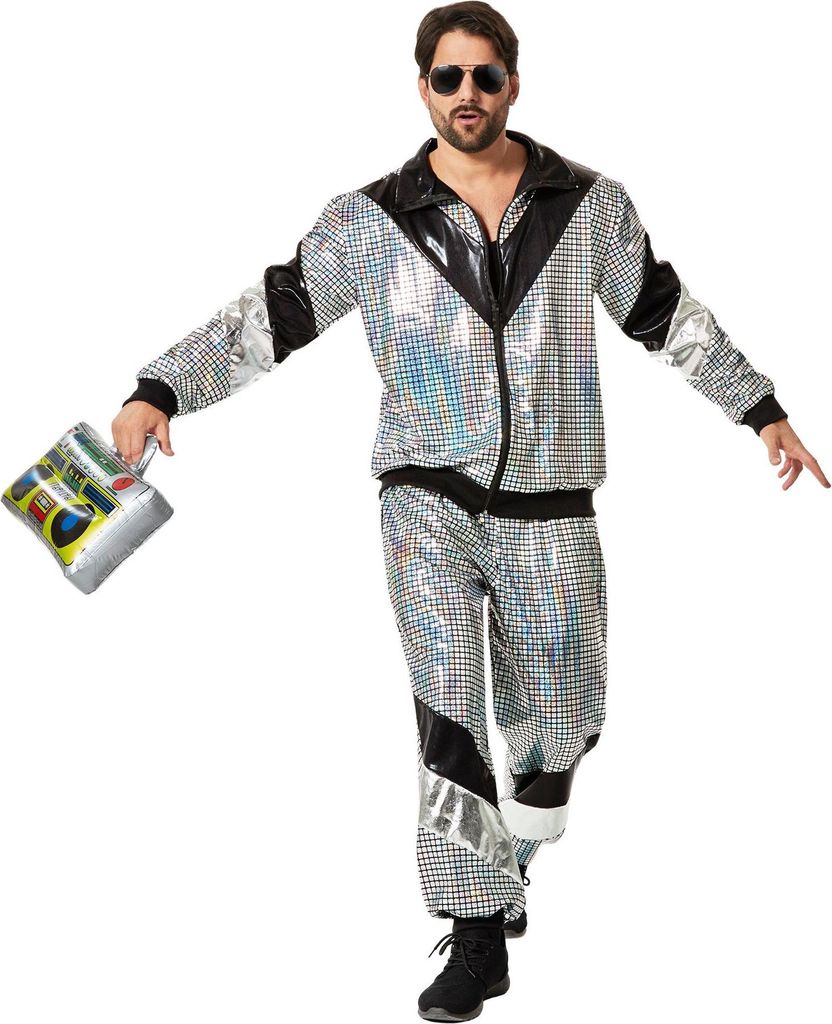 dressforfun Herrenkostüm Retro 80er 90er Jahre Disco Jogginganzug