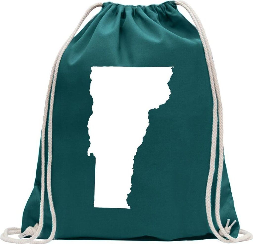 Kiwistar - Turnbeutel - petrol - USA - Bundesstaat - Vermont - Fun Rucksack Sport Beutel Gymsack Baumwolle mit Ziehgurt