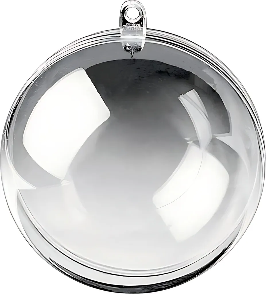 Sphère acrylique transparente Ø 4 cm séparable avec attache intégrée