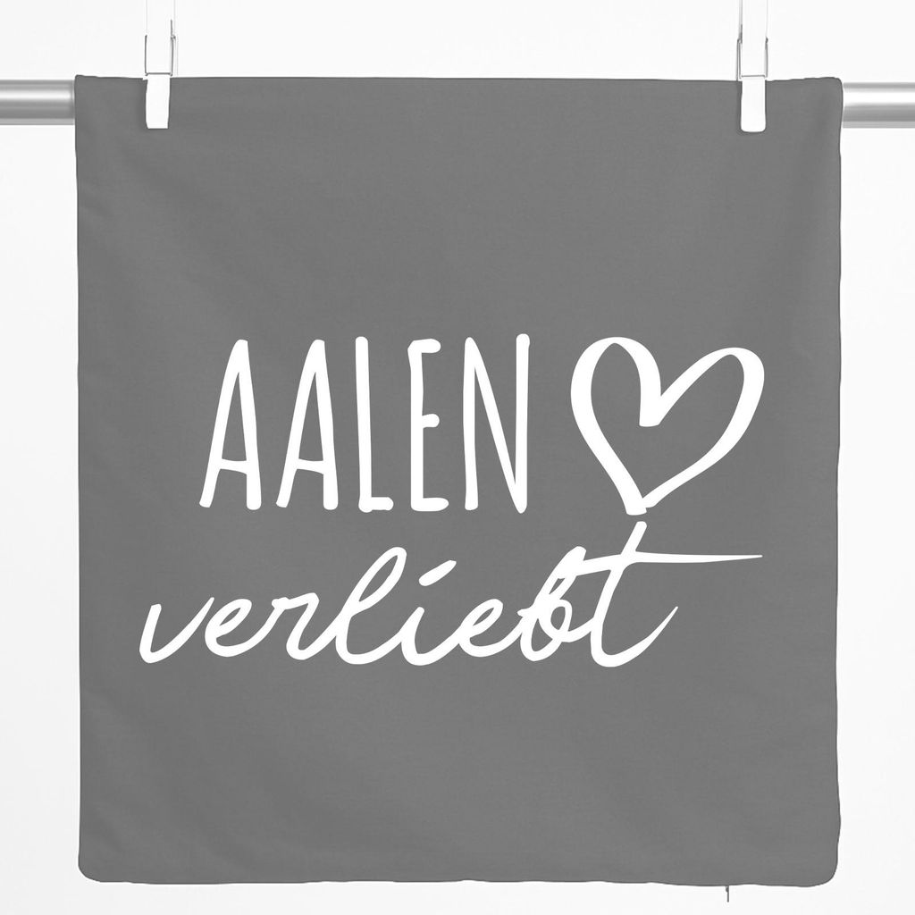 Huuraa Kissenbezug Aalen verliebt 40x40cm Steel Grey Baumwolle Dekokissenbezug Geschenkidee