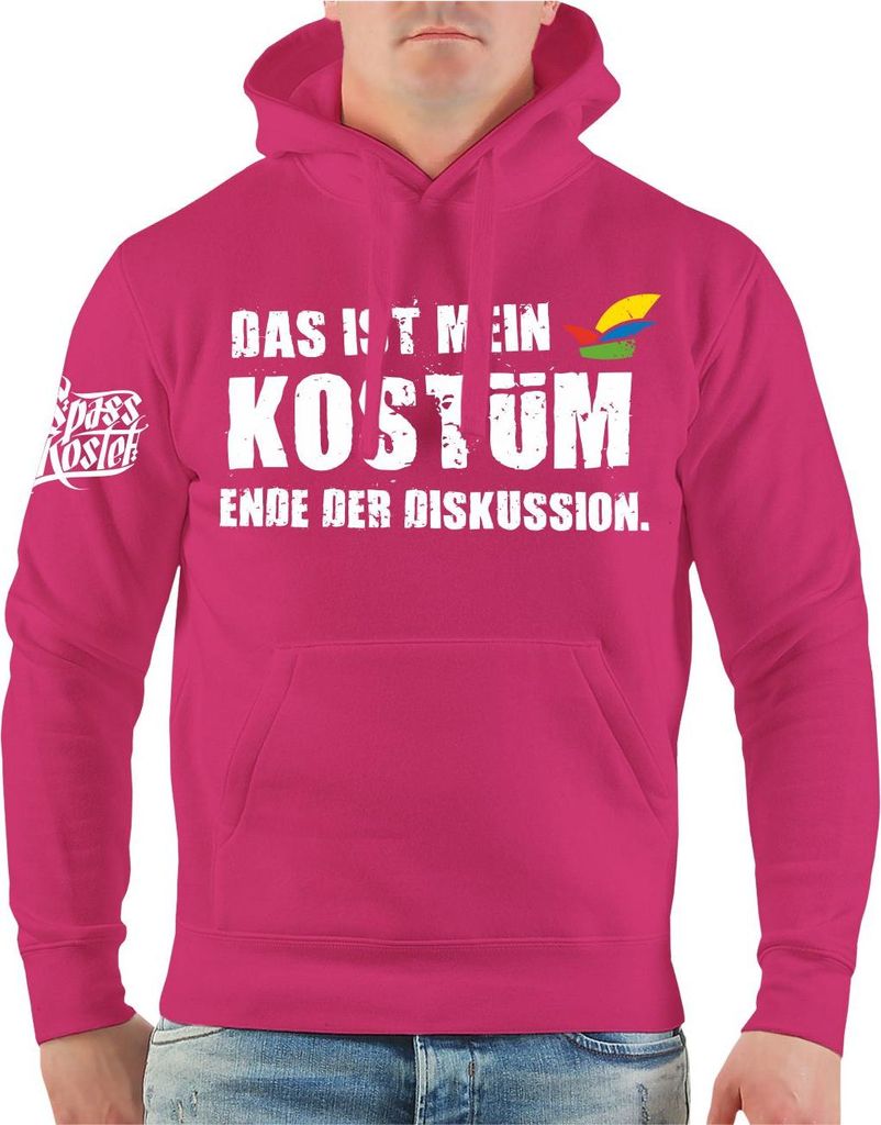 Herren Kapuzenpullover Fasching Karneval Das ist mein KOSTÜM Ende der Diskussion