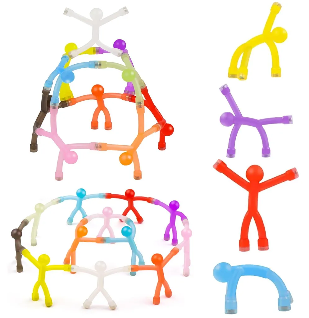 Lot de 10 mini-aimants de réfrigérateur colorés petits bonhommes souples