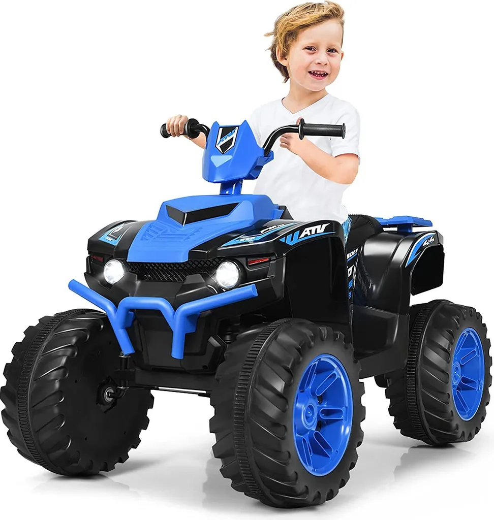 Quad enfant 12V sécurisé 4 roues, voiture électrique stable 3-6 ans