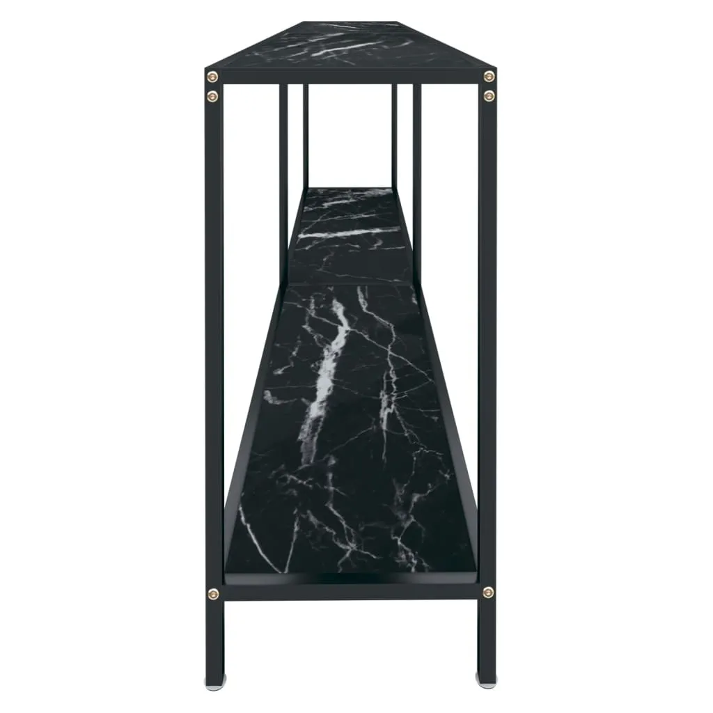 Consolle Moderna Nera 200cm Vetro Temperato e Acciaio | Arredo Lusso - 4