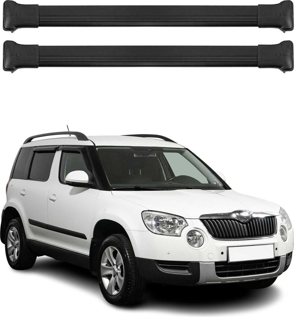 Barres de toit transversales pour Skoda Yeti 2009-2017 Noir Image du produit 