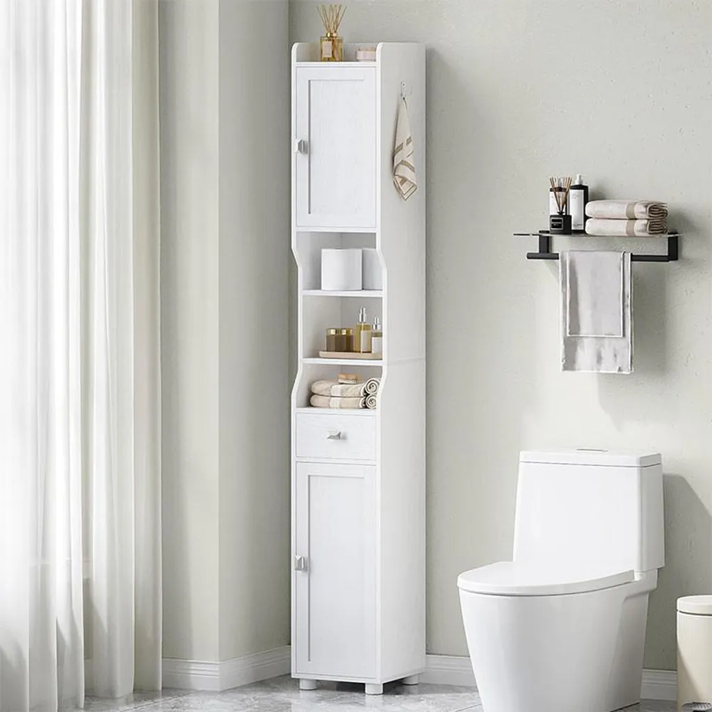 Meuble de rangement salle de bain 480013X/BC180 blanc 2 portes 1 tiroir