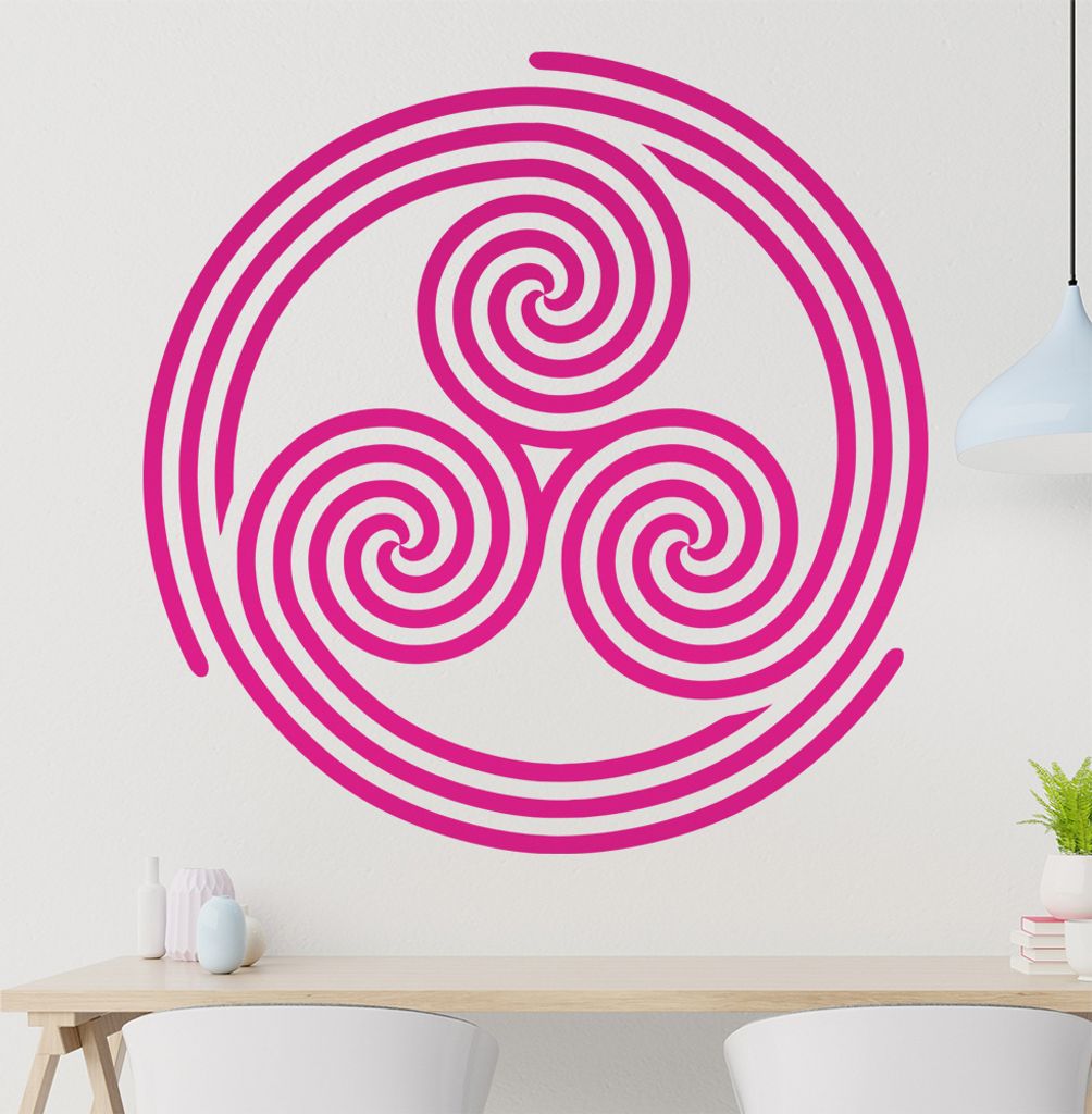KIWISTAR Triskele Triskell Triskellion Wandtattoo in 6 Größen - Wandaufkleber Wall Sticker - Dekoration, Küche, Wohnzimmer, Schlafzimmer, Badezi...