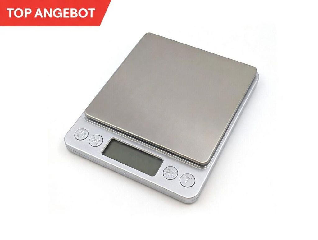 Edelstahl Küchenwaage Kompakt Grammwaage Haushaltswaage 3KG Digital I DE Händler