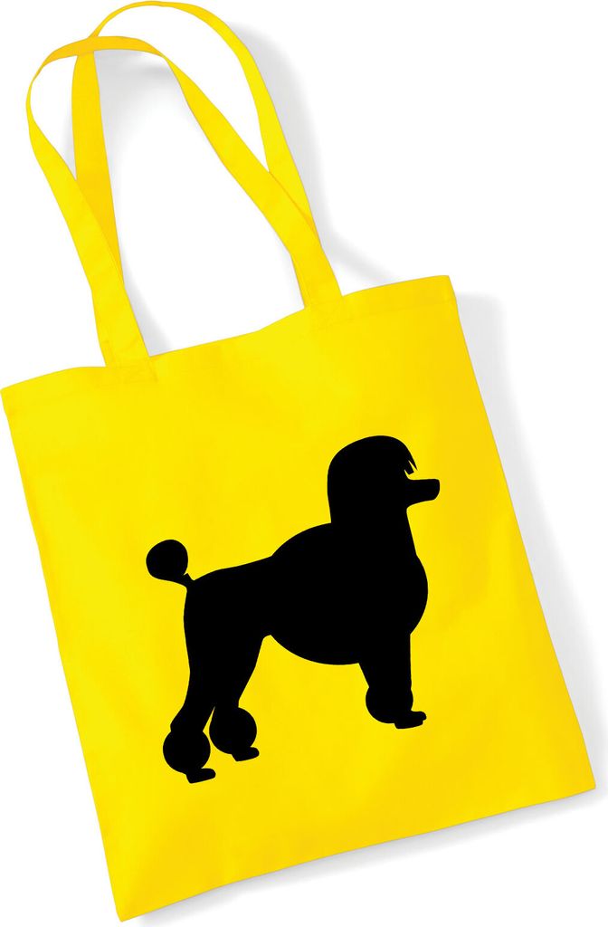 Huuraa Jutebeutel Pudel Silhouette 10 Liter Yellow Baumwolle Tasche Geschenkidee