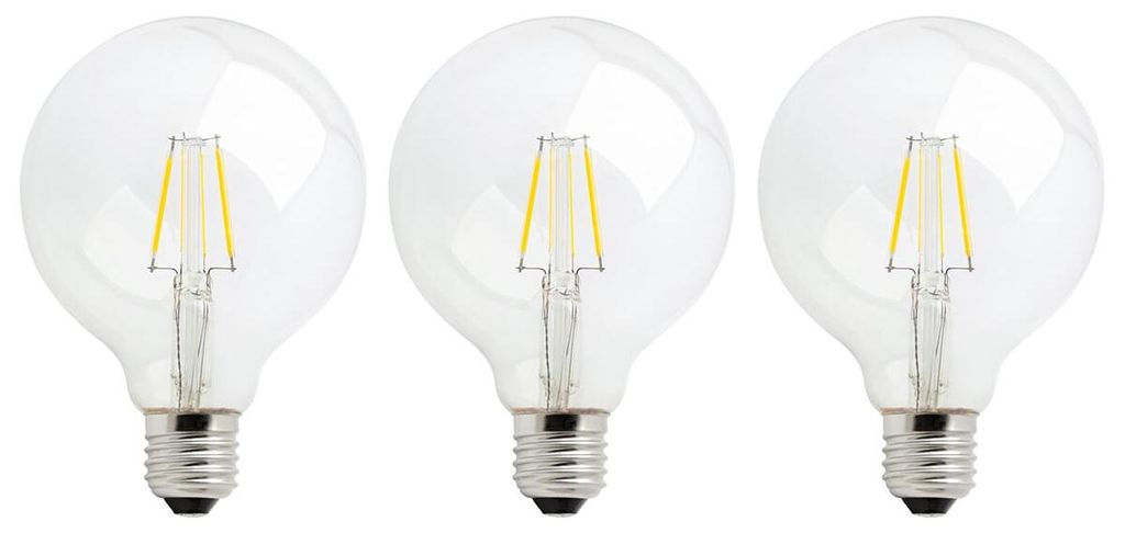 Spectrum LED-Lampe E27 - 4 W - 230 V - 450 Lumen - 2700 K Warmweiß - Ø 95 mm - Für Decken-, Tisch- oder Stehlampen - 3 Stück