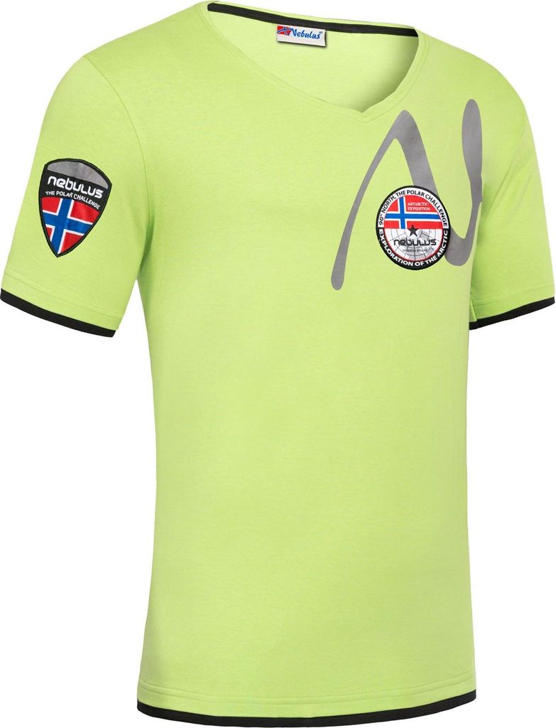 Nebulus T-Shirt RUNE Herren, Shirt, T-Shirt, V-Ausschnitte, P5364 - Herren, limettengrün, XL