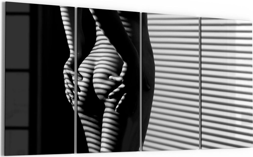 DEQORI Glasbild Echtglas 4x30x60 cm 'Weibliche Rückansicht' Wandbilder XXL groß