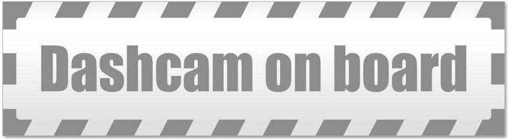 Kiwistar - Autoaufkleber - Grau - 30 x 8 cm - Dashcam on Board gestreift - Hinweis Aufkleber Sticker für Auto, Kfz, Fahrrad, PKW, LKW