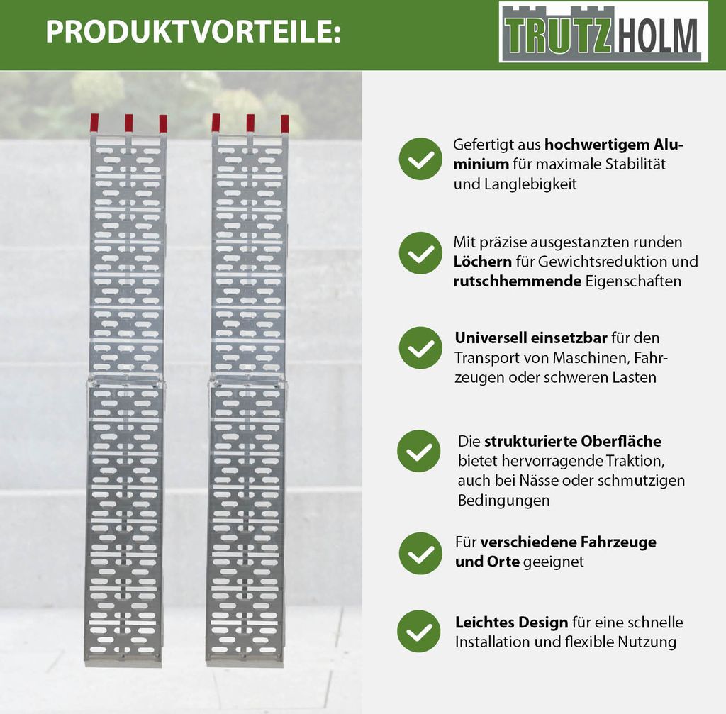 TRUTZHOLM 2 x Auffahrrampe klappbar 228 cm Traglast 680 kg Produktbild 8