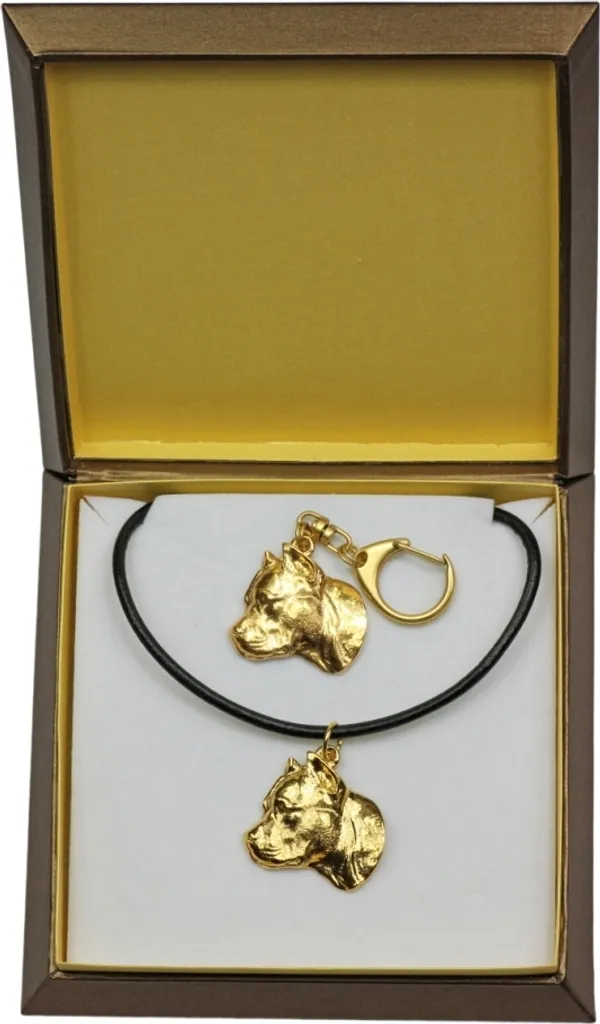 Gioielli Amstaff Art-Dog Placcati Oro: Eleganza American Staffordshire