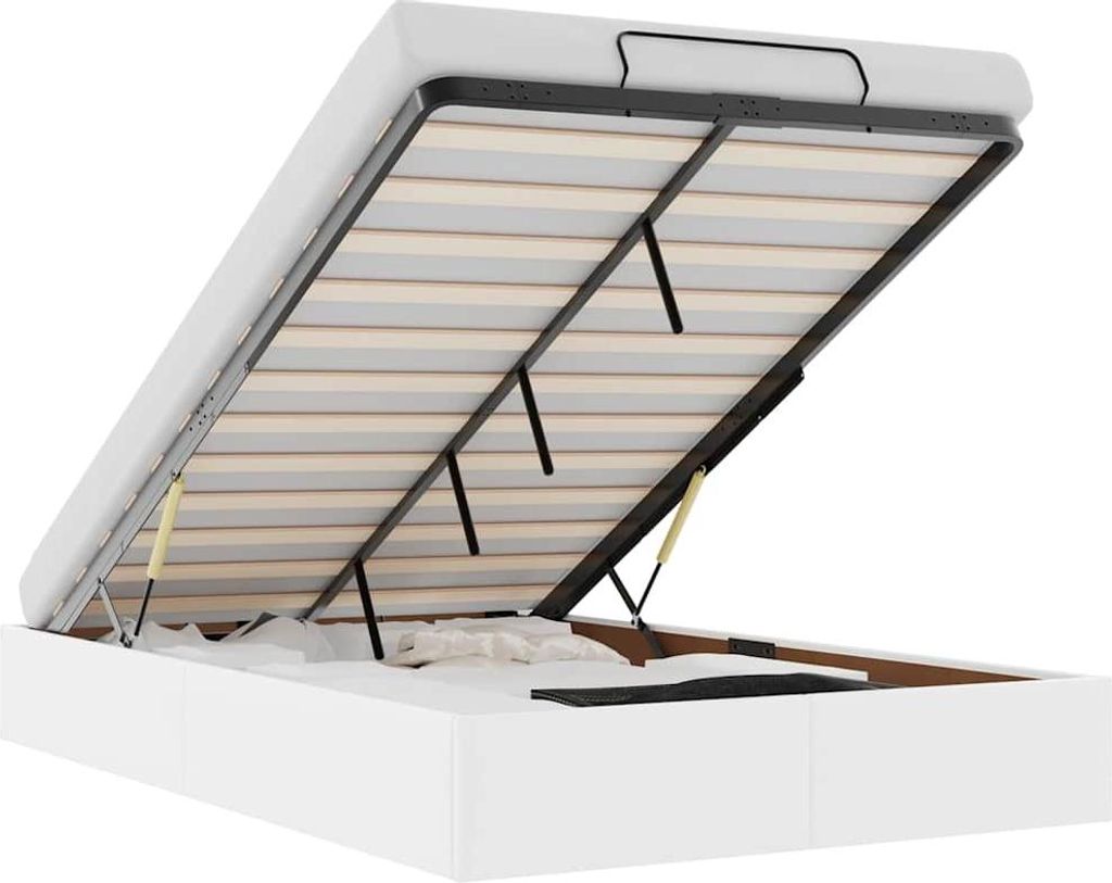 vidaXL Ottoman-Bett ohne Matratze Weiß 120x190 cm Kunstleder