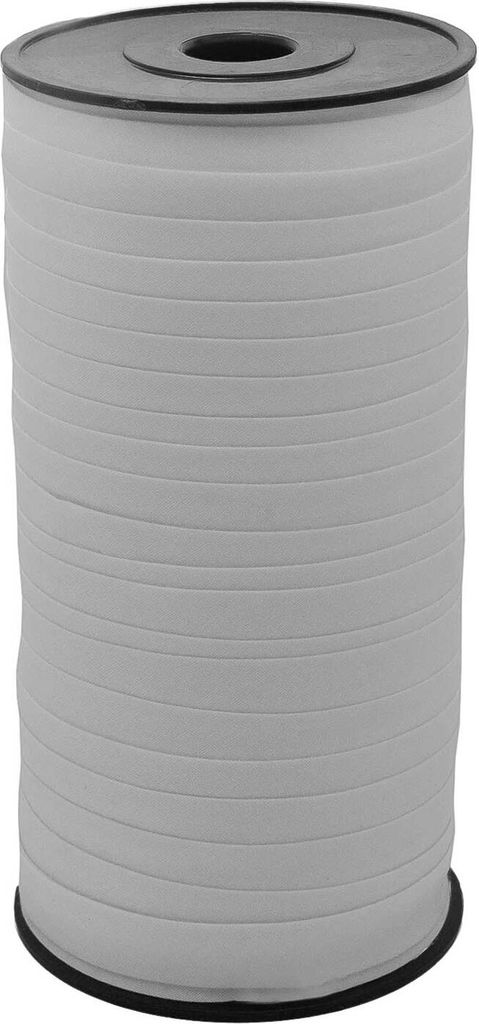 90m Schrägband unifarben 13mm breit gefalzt Einfassband Farbwahl, Farbe:weiß
