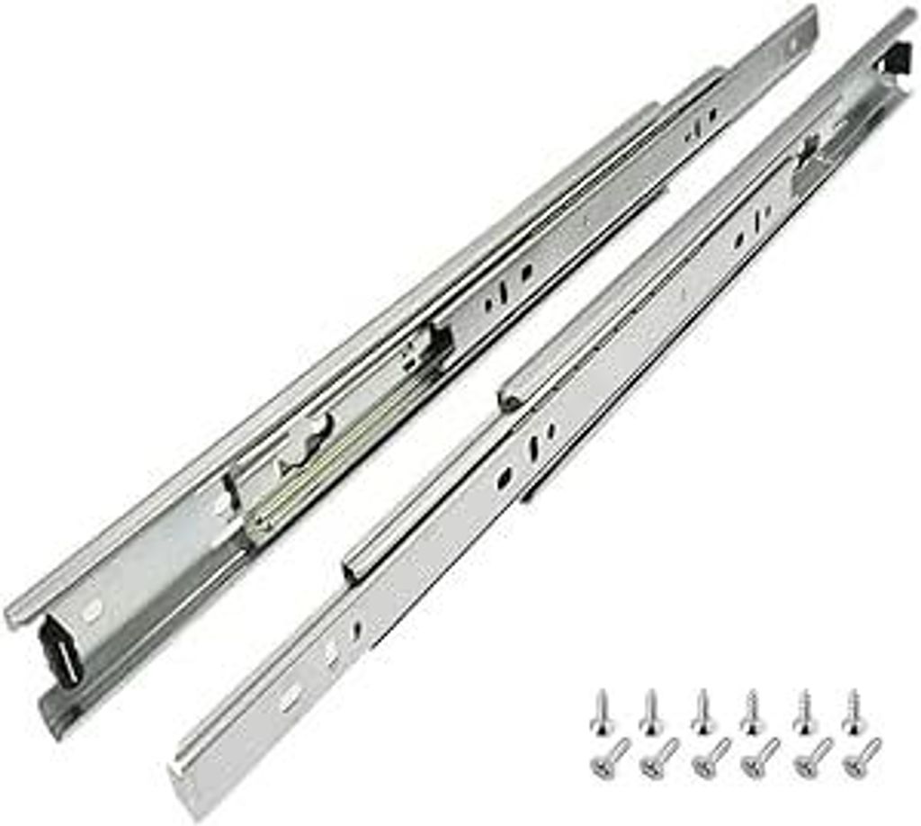 YALION 1 Paar Schubladenschienen Vollauszug 350 mm Kugelauszug,35 mm Stahl Führungsschienen seitliche Montage mit Schrauben, belastbar bis 35 kg