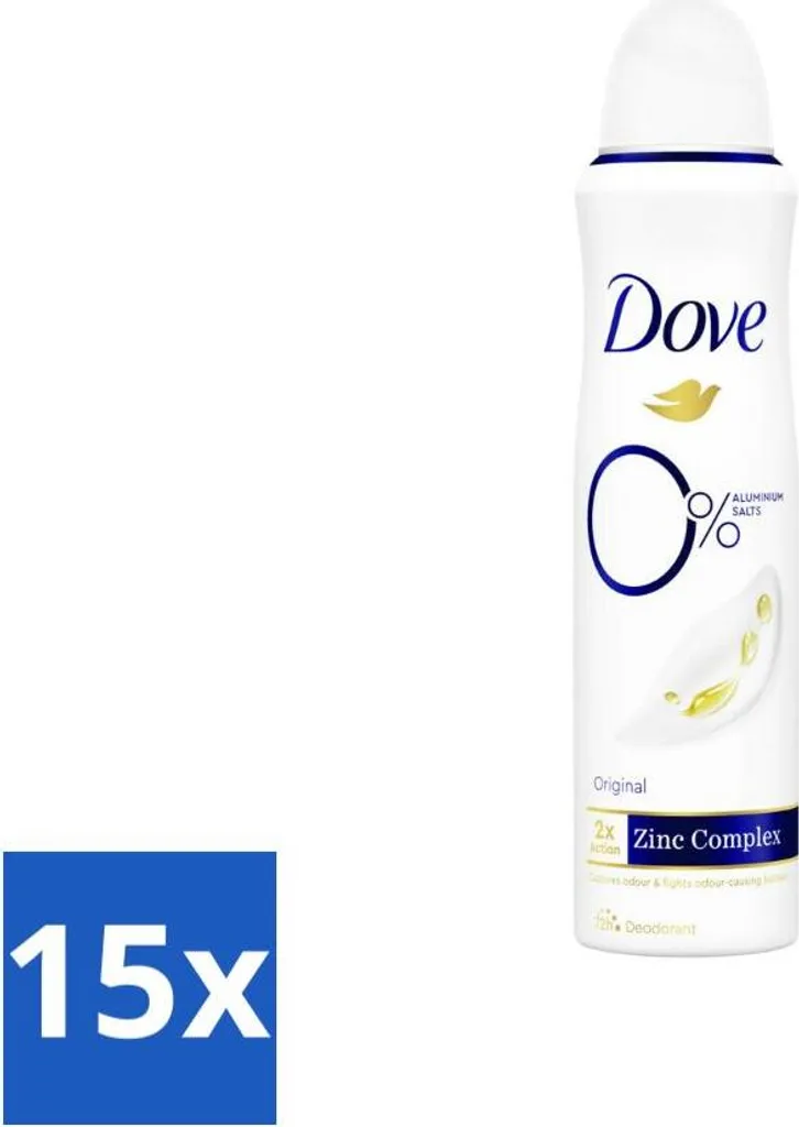Stock 15x Dove Deodorante Spray 0% Alluminio 150ml | Offerta Risparmio