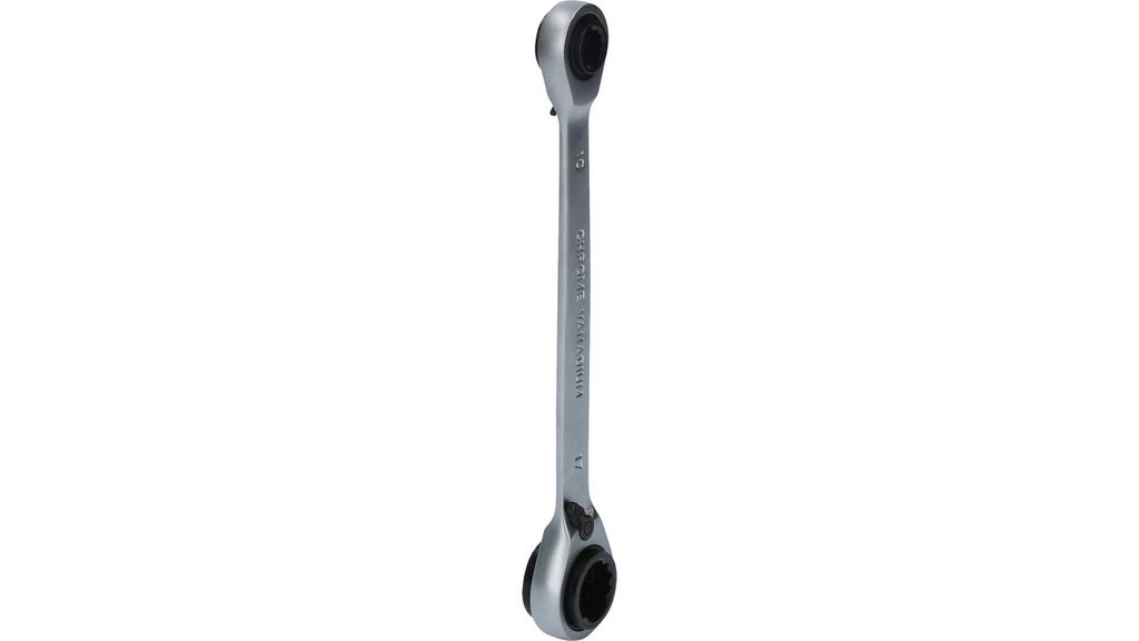 A double ratcheting wrench is shown against a white background.
