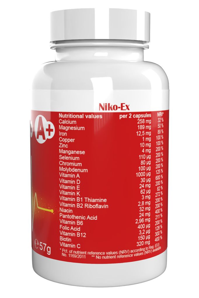 Complément Alimentaire Cardio A+ – 2 X 120 Gélules – Vegan – Niko-Ex – Origine Autriche