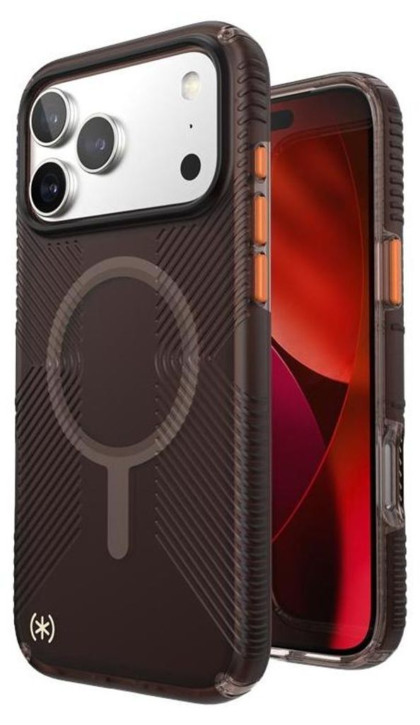 Handyhülle für iPhone 17 Pro Max, Speck Presidio Lux Grip MagSafe, Braun-orange