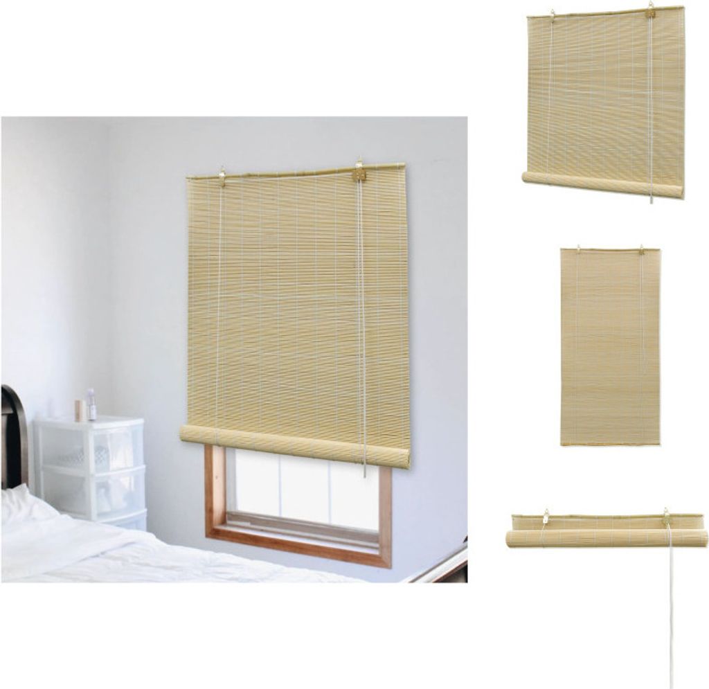vidaXL Tenda a rullo in bambù 80x220 cm naturale - Tende e Immagine del prodotto 