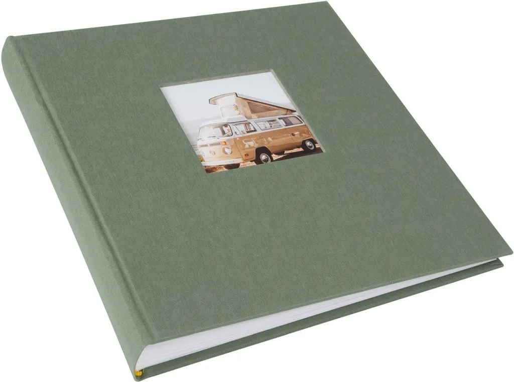 goldbuch 26 819 Bella Vista - Album fotografico a vite, motivo: nocciola, 30 x 25 x 2 cm, 40 pagine bianche, copertina in lino, album fotografico con apertura a finestra, libro con nocciola