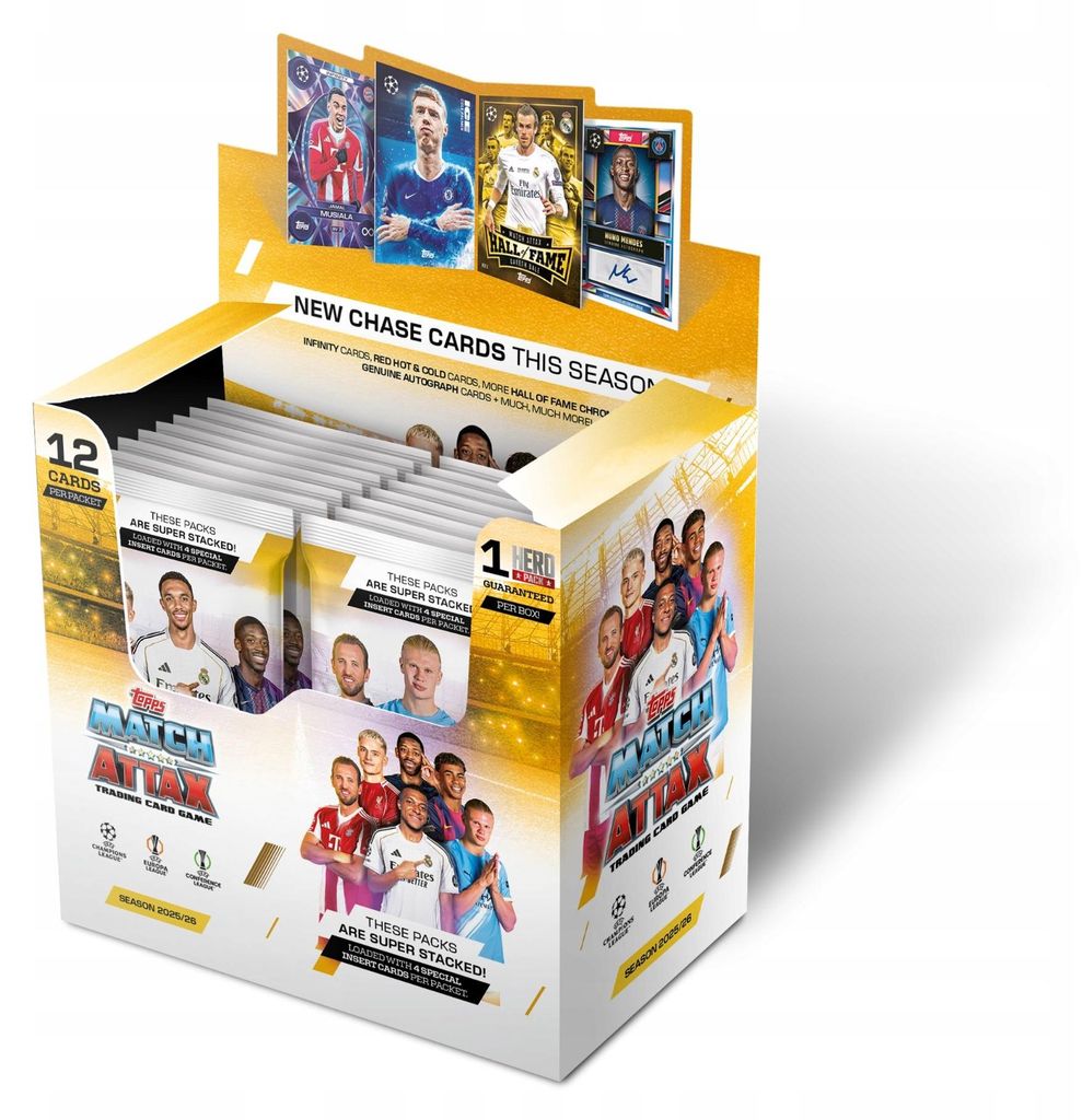 Match Attax 2026 Topps CHAMPION LEAGUE 10 packs, 120 cards Image du produit 