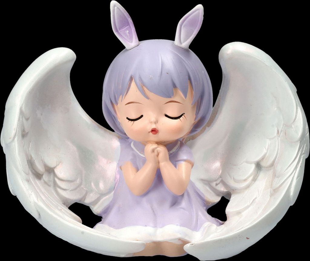 Dekofigur - Betendes Engelchen mit Flügeln lila - Geschenk