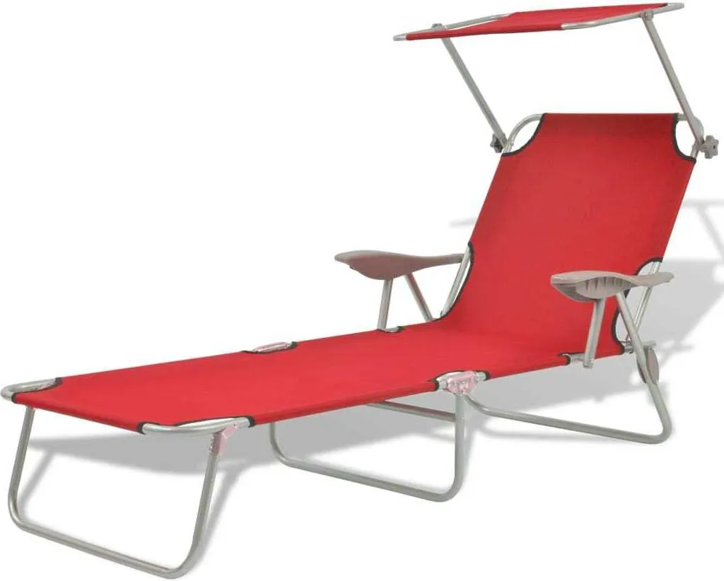 Sdraio Professionale in Acciaio Rosso con Tettuccio - Resistente UV