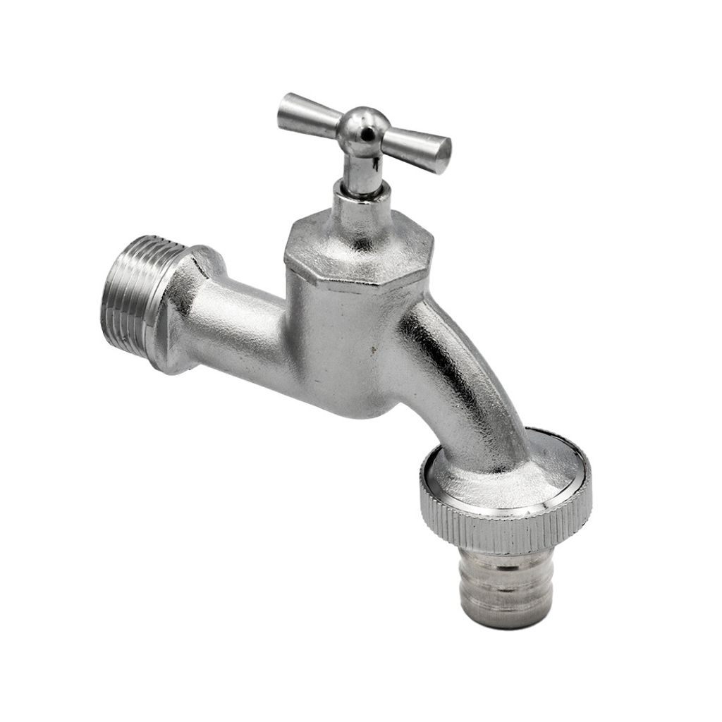A single metal faucet is shown against a white background.