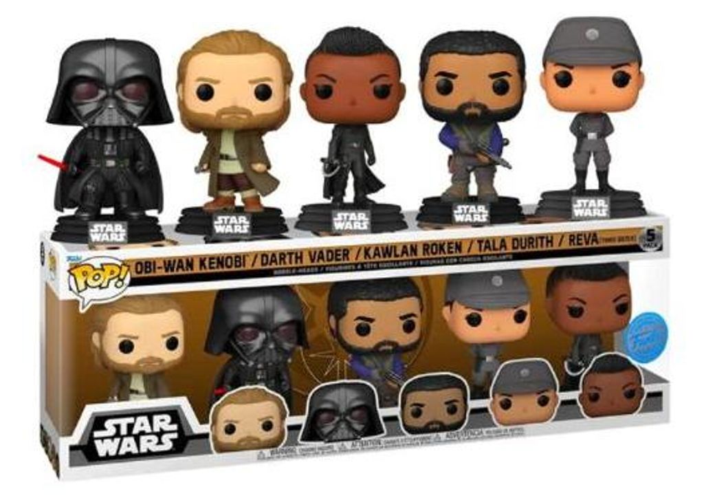 Funko Pop! Star Wars: Kenobi – Obi-Wan Kenobi / Darth Vader / Kawlan Roken / Tala Durith / Reva (Dritte Schwester) 5er-Pack – Exklusive Sondera...