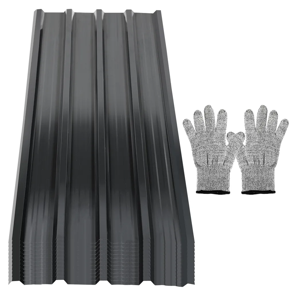 Toiture pour Abri de Jardin et Carport Anthracite - 36 Tôles pour 21m²