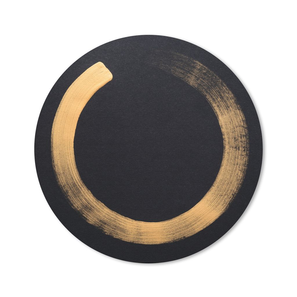 MuchoWow Mauspad Mousepad Goldener Kreis auf dunklem Hintergrund 50x50 cm - Mousepads - Maus Mat - Pad - Mausunterlage - Vinyl