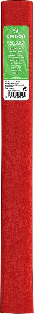 Canson Crepe Paper 32g Field Poppy Red | Ideale per Eventi e Vetrine