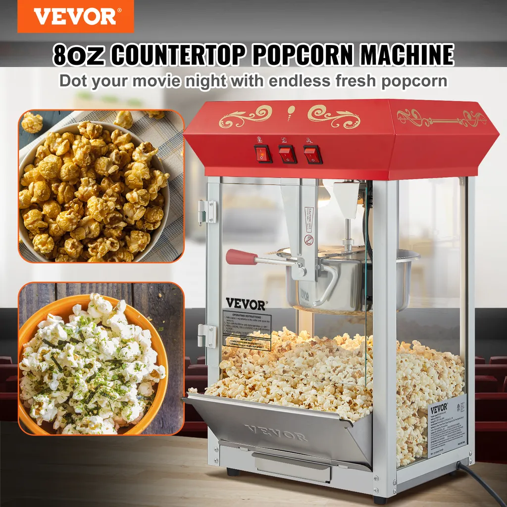 Machine à pop-corn de table 850W pour soirées cinéma et fêtes privées - 2