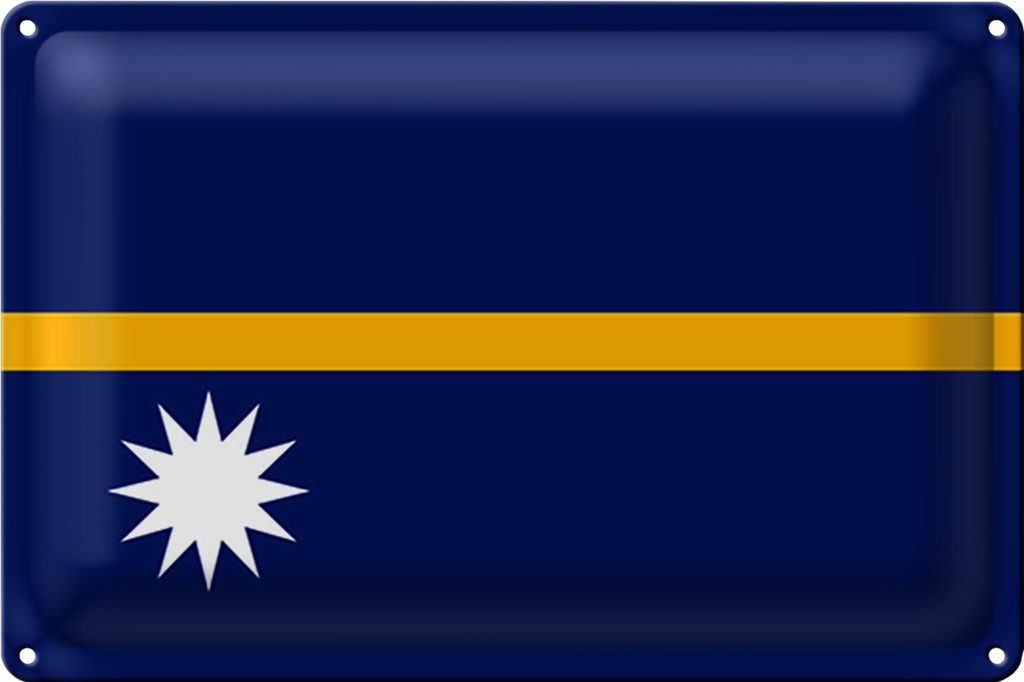Blechschild Flagge Nauru 30x20cm Flag of Nauru
