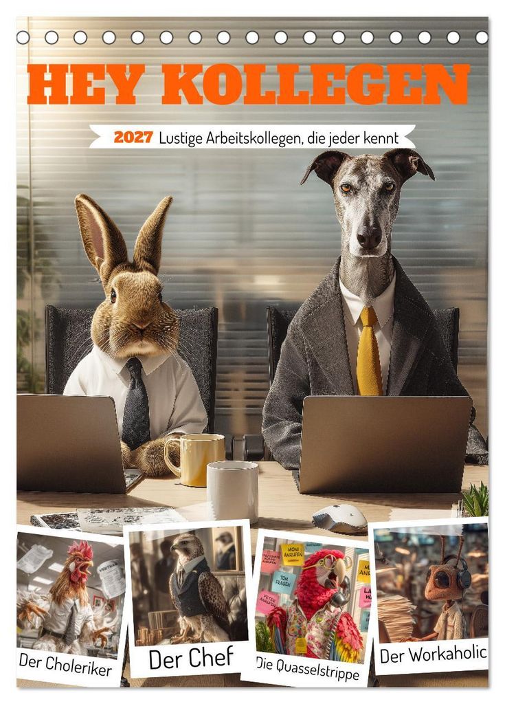 Hey Kollegen - Lustige Arbeitskollegen, die jeder kennt (Tischkalender 2027 DIN A5 hoch), CALVENDO Monatskalender