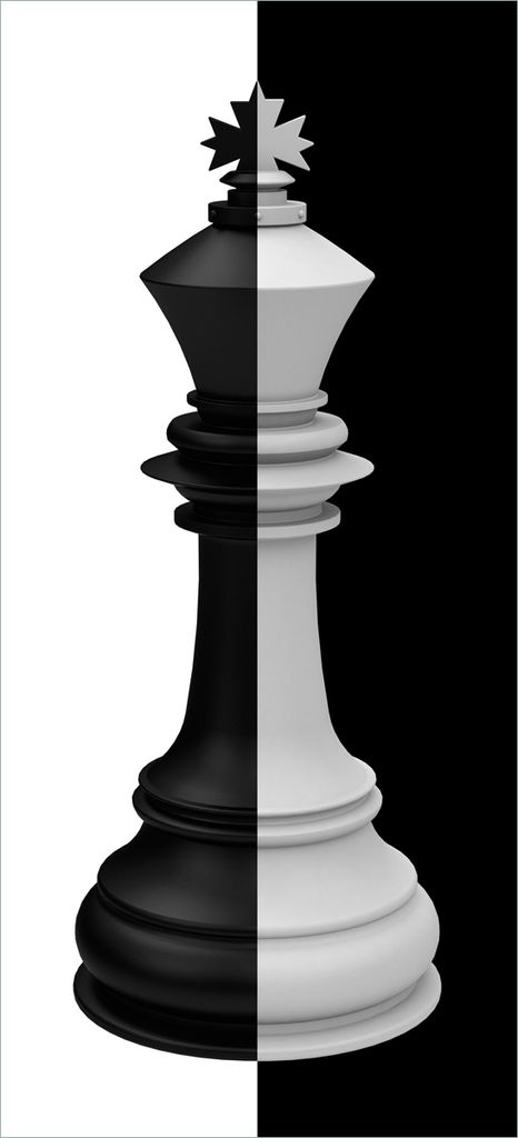 Türtapete Türposter Schachfigur schwarz-weiß - Größe: 93 x 205 cm