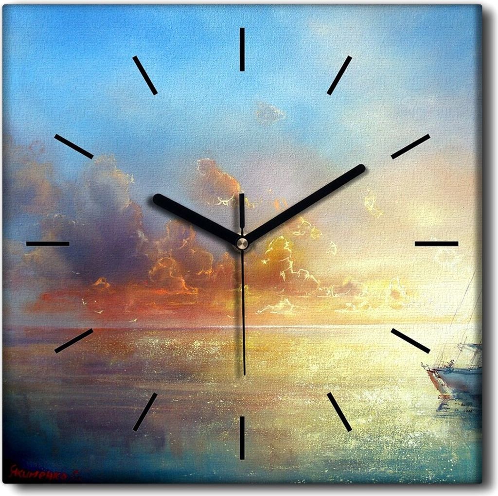 Coloray Uhr auf Leinwand 30x30 cm Wand Uhr Dekoration Produktbild 