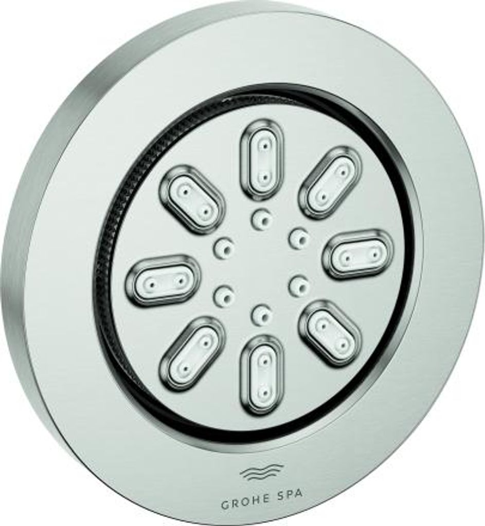 GROHE Seitenbrause Rainshower Aqua 26801, 2 Strahlarten, 3.3 l/min Durchflusskonstanthalter, inklusive Einbaukörper und Abdichtung, runde Form, su...