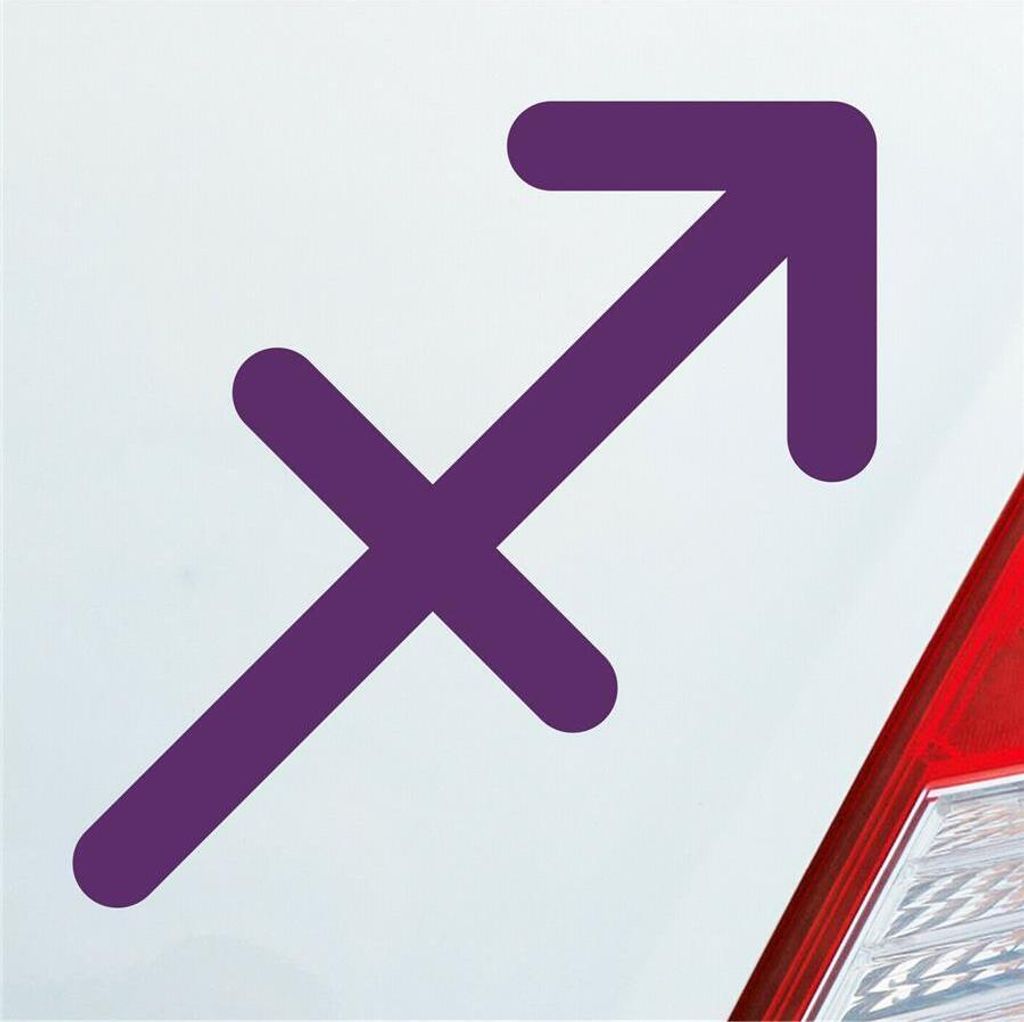 Auto Aufkleber Sagittarius Schütze Sternzeichen Horoskop 10x10 cm Lila Sticker Heckscheibenaufkleber