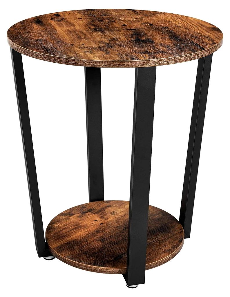 Runder Beistelltisch, Couchtisch, Sofatisch mit Stahlgestell, 50 x 50 x 57 cm, robust, einfacher Aufbau, Tisch für Wohnzimmer, Schlafzimmer, Indus...