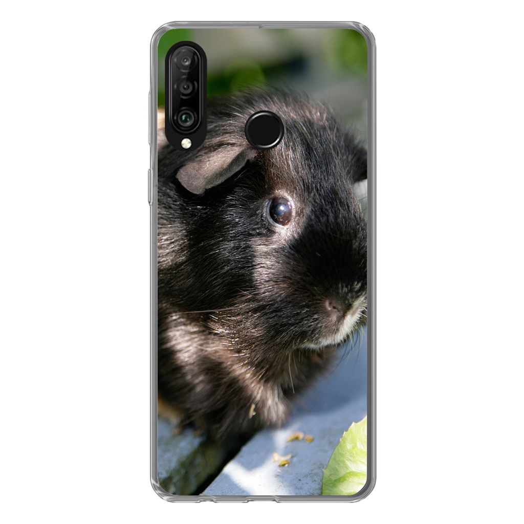 MuchoWow Handyhülle Schutzhülle Hülle für Huawei P30 Lite Meerschweinchen im Garten Silikon Softcase Handy Hülle - Handyhülle