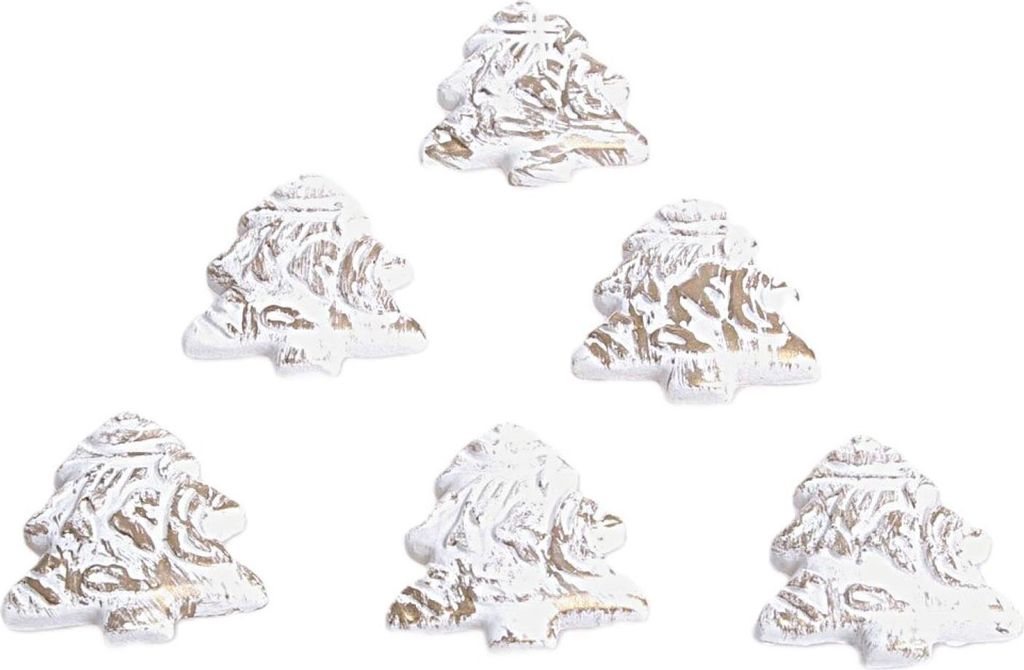 Relieftanne - Streudeko - creme-gold - ca. 3 cm - 1 VE = 4 Beutel à12 Stück - 92032 02