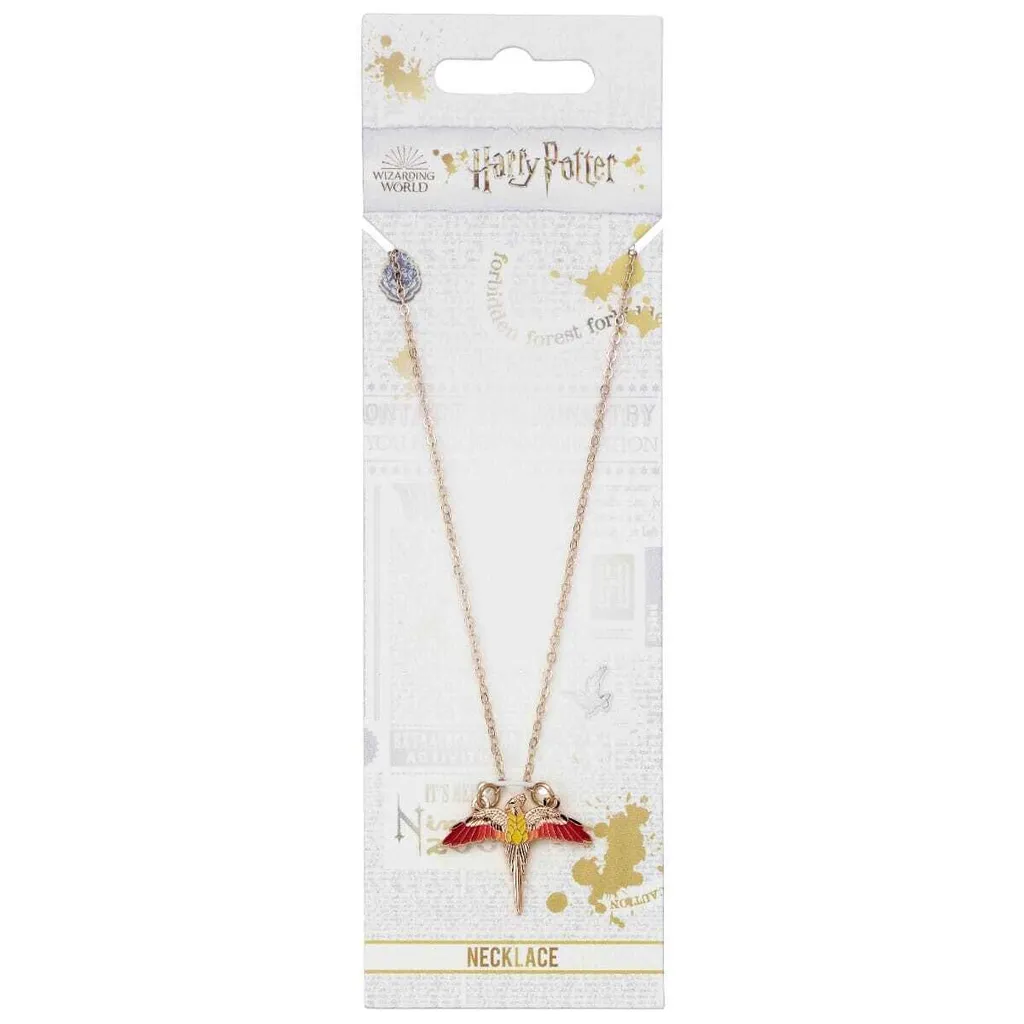 Collana Fawkes Harry Potter Placcata Oro | Gioiello Ufficiale Fenice