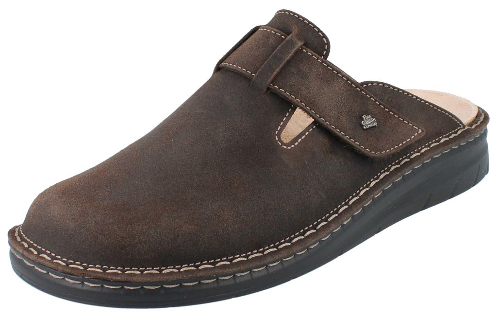 FINN COMFORT Petare heren clog, donkerbruin suèdeleer - Productafbeelding 