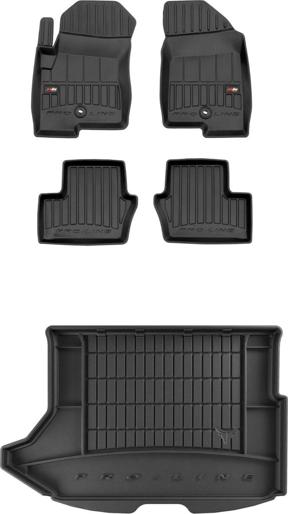 FROGUM Gummimatten Auto Fußmatten + Kofferraummatte für Dodge Caliber 2006-2011