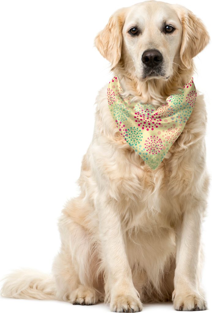 ABAKUHAUS Bunt Haustier Bandana, Blumen-Tupfen, 55x55 cm, Mehrfarbig